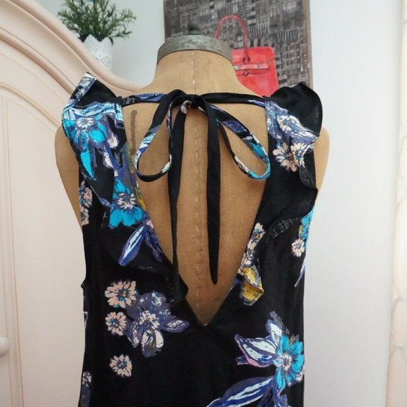 🆕Free People Blouse Ruffled hem Linen Blend Tunic - Picture 7 of 8